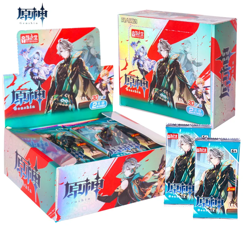 

Genshin Impact Collection Cards Commemorative edition Box Original Anime Playing Cards Games Board Toys Carte Gift