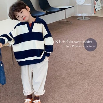 Toddler Children Boys Girls 2023 Spring Fall Lapel Sweater+corduroy Pants Casual Sports Suit Kids Clothes Baby Girl Outfit Set 1