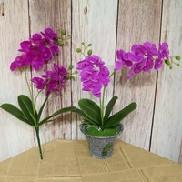 2 the fork artificial phalaenopsis flower real touch latex butterfly orchid flores with leaves wedding home office decoration