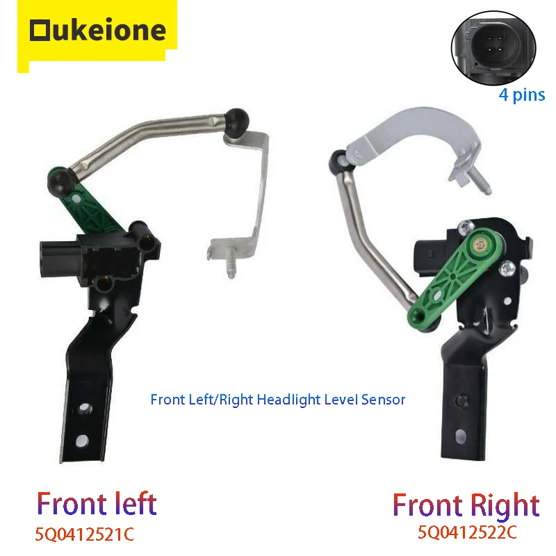 

Front Left Right Headlight Level Sensor for Audi A3 Q3 S3 VW Golf 5Q0412522C 5Q0412521C