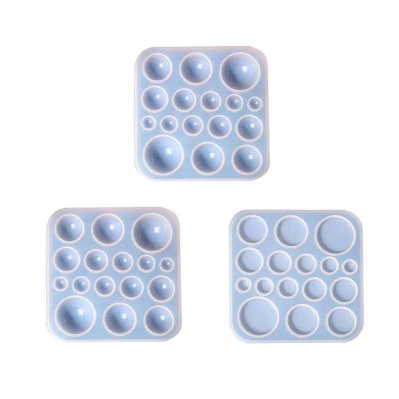 

D7WB DIY Shiny Glossy Round Gem Patch Rings Bracelet Mold Charms- Mould Epoxy Jewelry