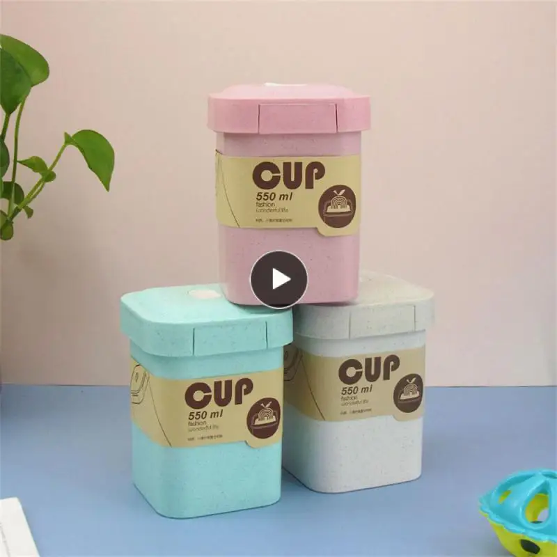 

Beautiful Shape Multifunction Lunch Box A Cup Of Multi-use Snack Cup Portable With Lid Oatmeal Cup Square Sealed Soup Cup Sealed
