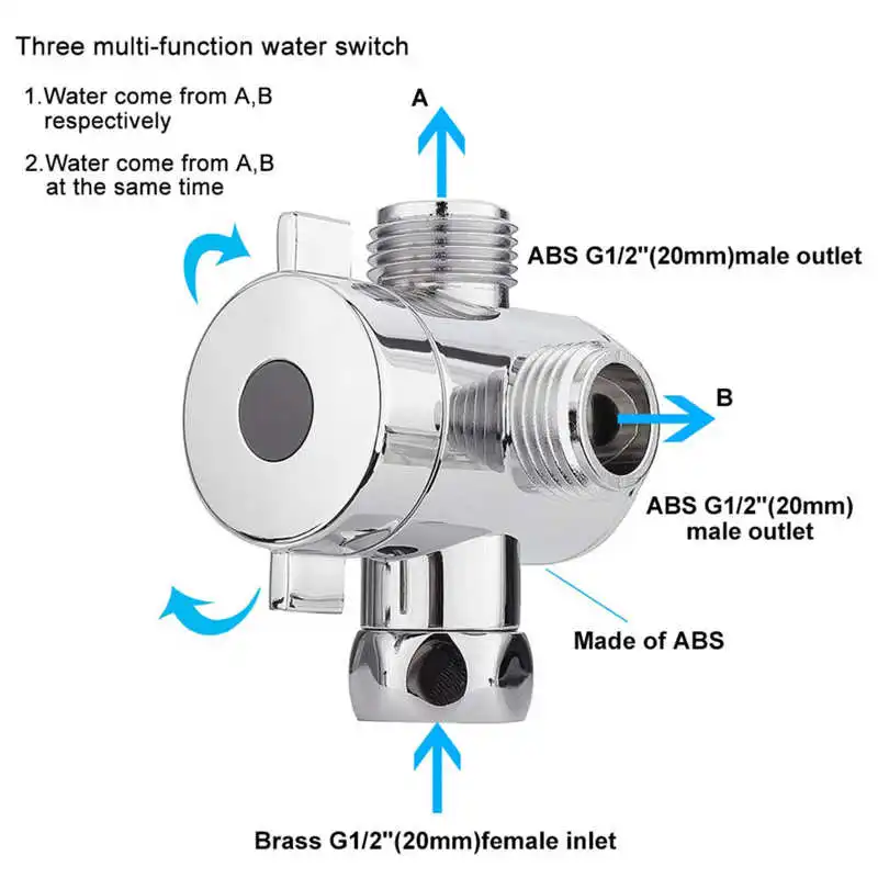 Многофункциональная трехходовая душевая головка регулирующий клапан лейка