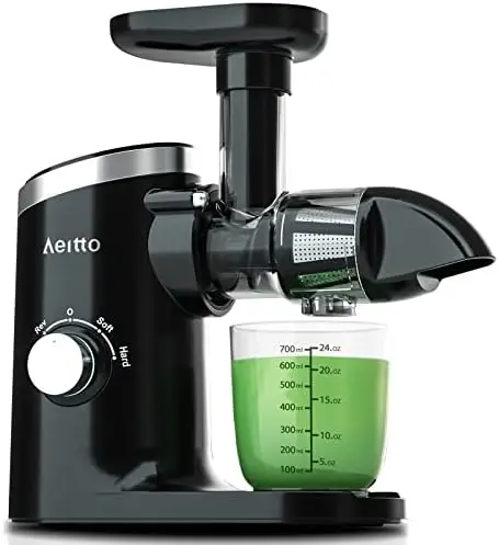 

Masticating Juicer, Aeitto Cold Press Jucier Machines, with Triple Modes,Reverse Function & Quiet Motor, Easy to Clean with Ble