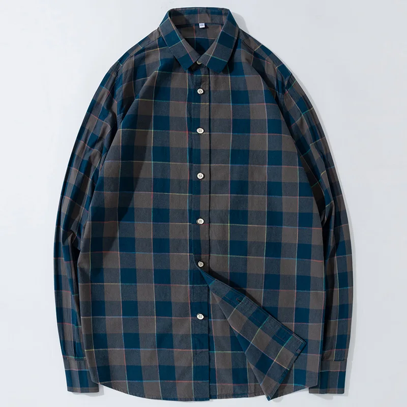 Men's Casual Shirt 2022 Classic Plaid Shirts Men Streetwear Spring Autumn Cotton Shirts Fashion Long Sleeve Blouse Mens Tops