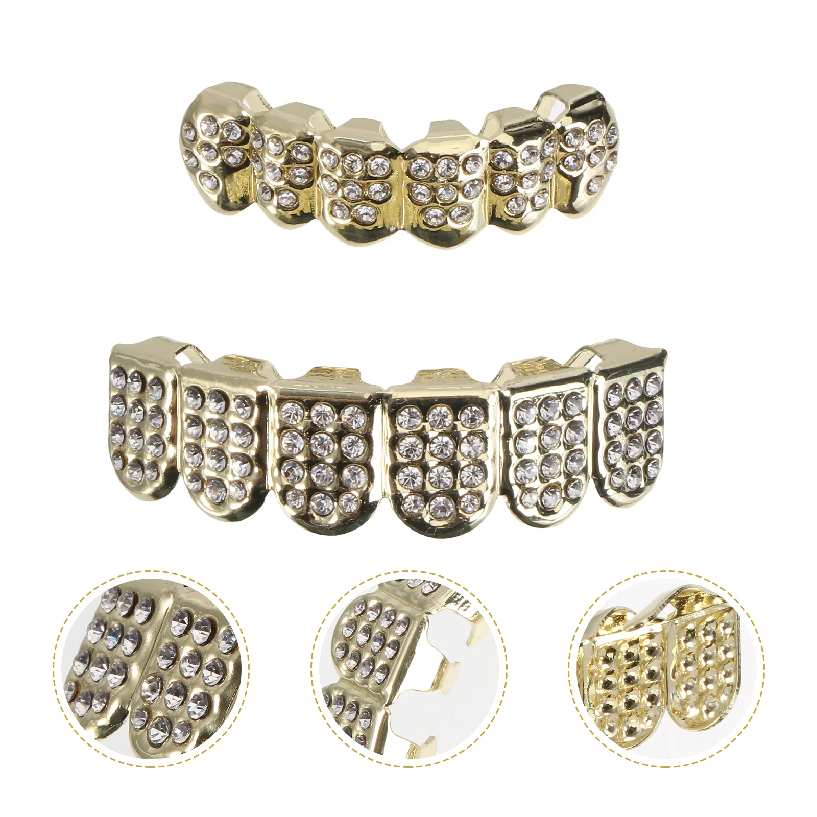 

Teeth Grills Bottom Tooth Gold Caps Men Silver Topgrillz Out Cap Fangs Braces Plated Women Iced Shiny Mouth Rhinestone False