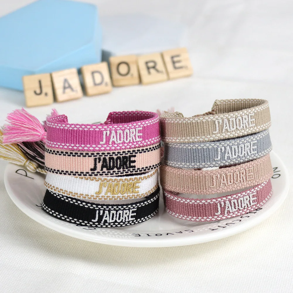 

New Women Bracelet Woven Friendship Birthday Gift Braided Bracelet Adjustable Handmade Rope Letter Embroidery Tassel Lover 팔찌