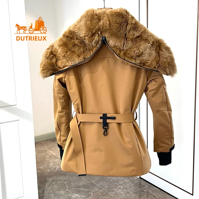 Новый зимний пуховик для женщин роскошный лисьий мех натуральный
