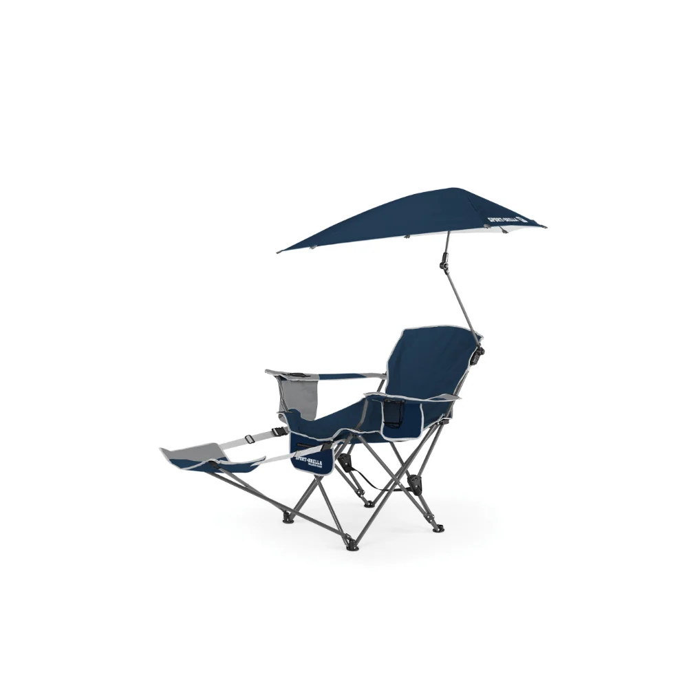 

Blue Camping Chair, with Clamp-On Sun Shade