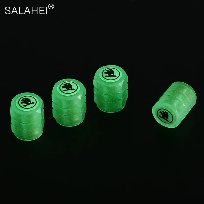 

Luminous Car Wheel Tire Valve Stem Air Caps For Skoda Rapid Octavia Karoq 2 3 A5 A7Mk2 Mk3 Fabia 3 Superb 2021 Tires Accessories