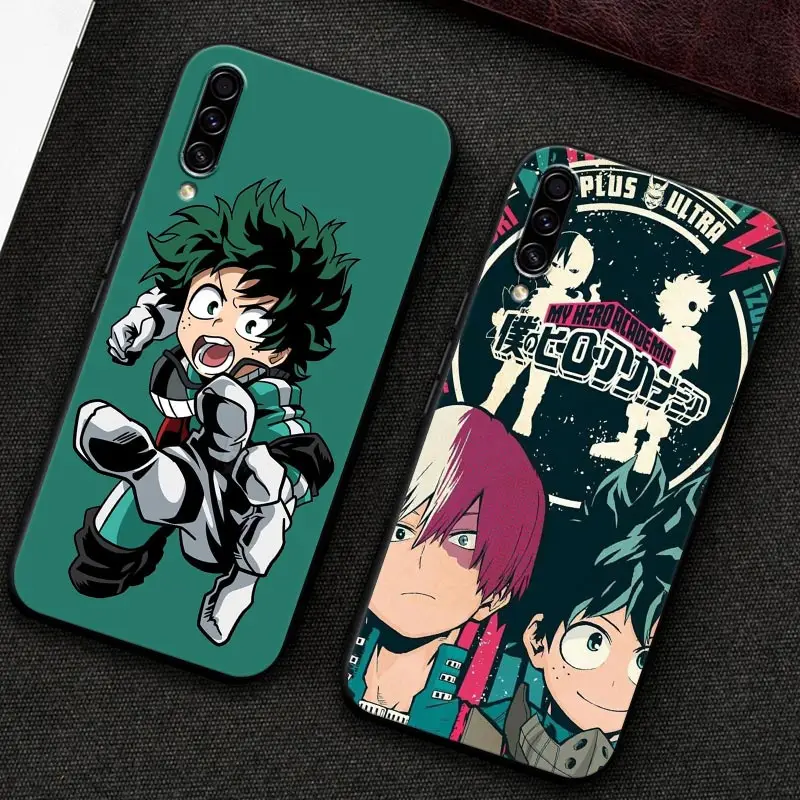 Cases For Samsung Galaxy A30 A30S A50 A50S A10S A70 A20S A40 A7 A9 2018 Silicone Cover Cute Cartoon My Hero Academia Deku Anime