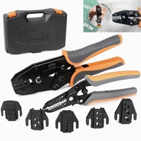 crimping plier tool set 8pcs quick exchange jaw for heat shrink non insulatedopen barrel insulated and non insulated ferrules