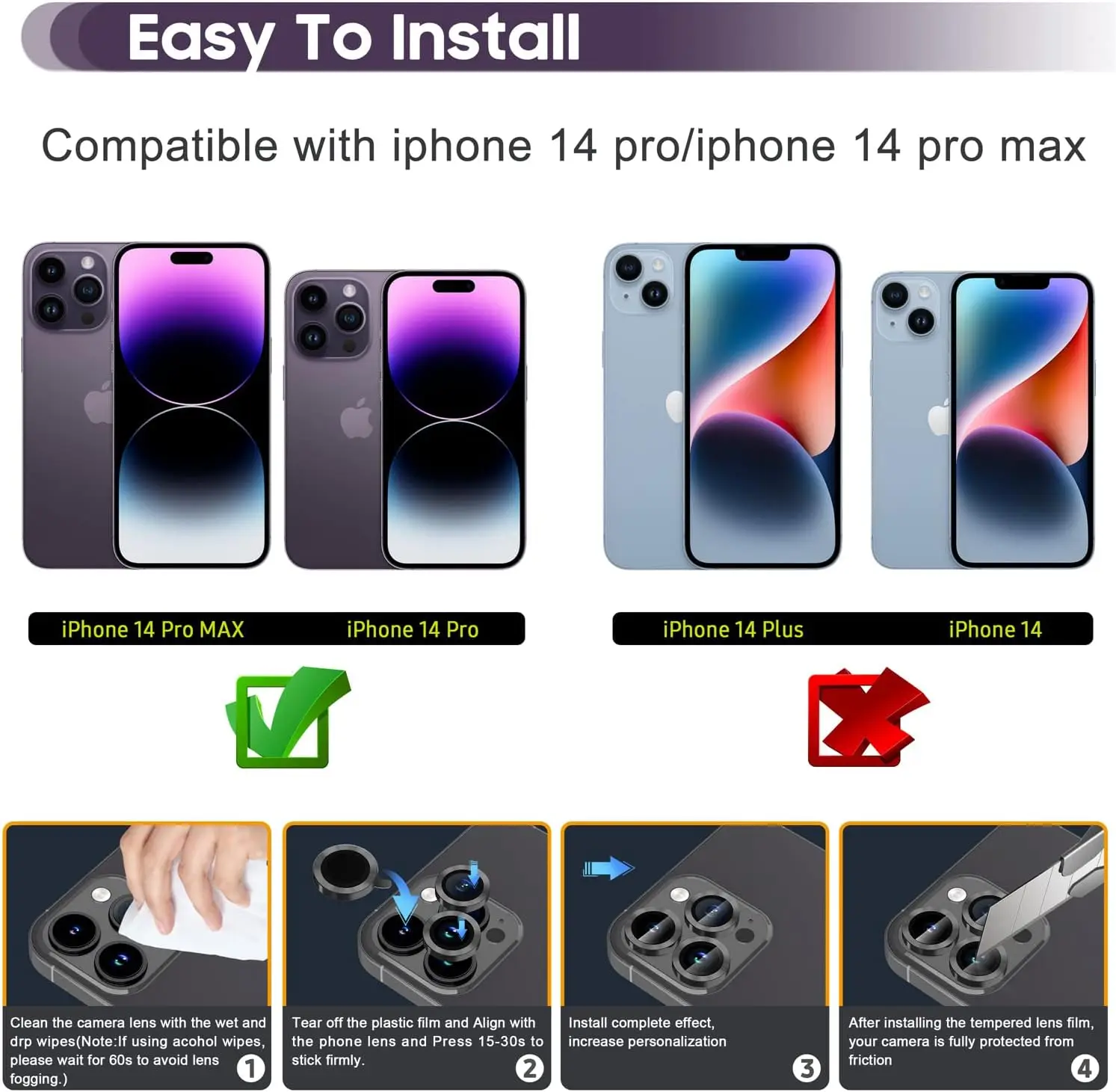iPhone13 Pro 6.1 pulgadas / 15 Max 6.7 для iPhone 12 Pro/iPhone 14 cubierta Voi vidrio