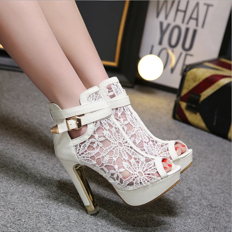 

Lace Leisure Women Wedges Heeled Women Shoes 2022 Summer Sandals Party Platform High Heels Shoes Woman Elegant Women's Shoes