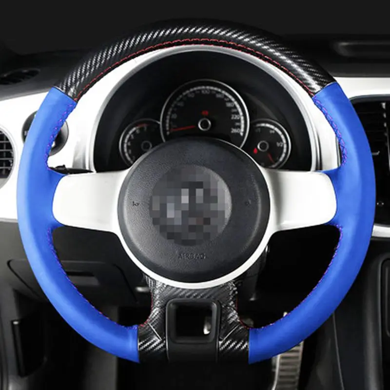 

Для Volkswagen VW Beetle 2012-2016 Up 2013-2016 Регулируемая рулевая накидка из микрофибры и кожи Ручное шитье