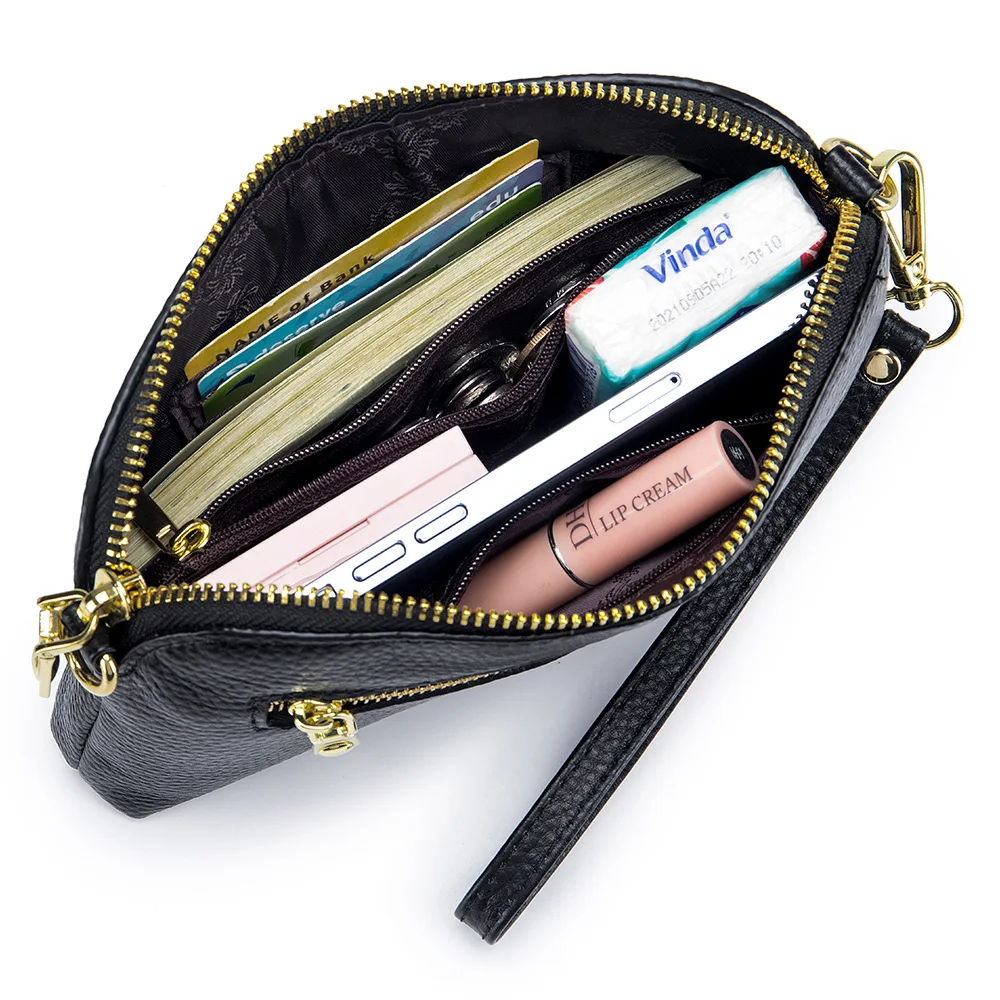 Mini Fashion Brand Crossbody Ladies Bag Genuine Leather Zipper Mobile Phone Bag Luxury Clouds Handbag Small Shoulder Bag Clutch