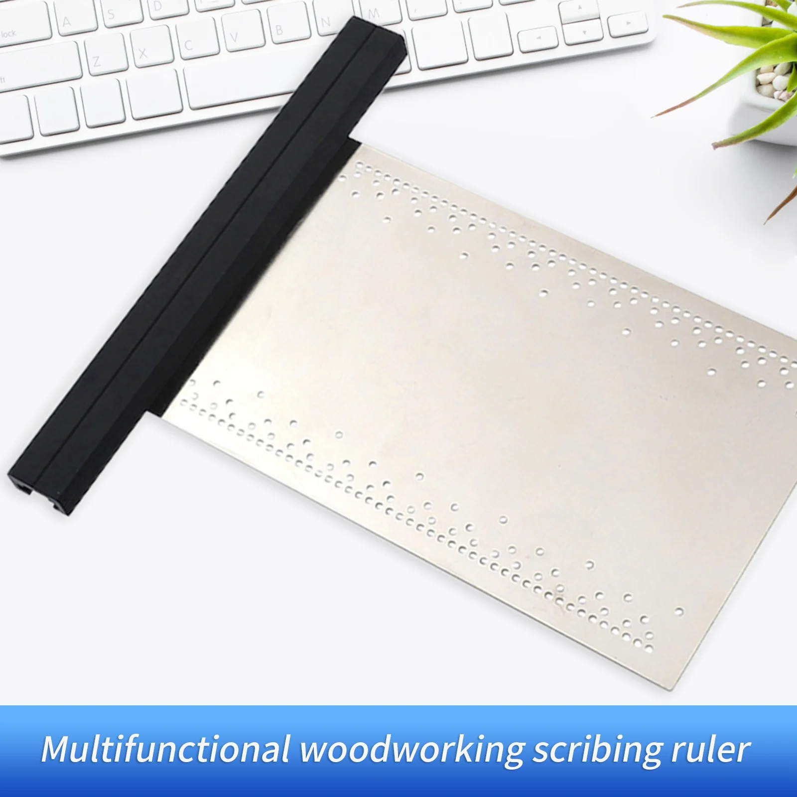 High-precision Scale Ruler Woodworking Scribe Hole Laser Scribing Ruler Crossed-out Line Drawing Marking Gauge Measuring Tool 300mm 500mm woodworking scribe woodworking multifunction scribing ruler t type ruler drawing marking gauge diy measuring tools