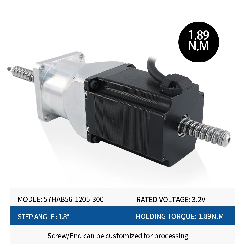 57 шариковый шаговый двигатель NEMA23 Сквозной винтовой 126 Н. СМ 2 8 А 57HAB56-SFU1240 гайка 300