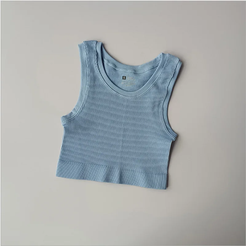 Seamless single layer sports I-line vest women's speed Dry Running Fitness Bra Sleeveless small vest smock outside wear