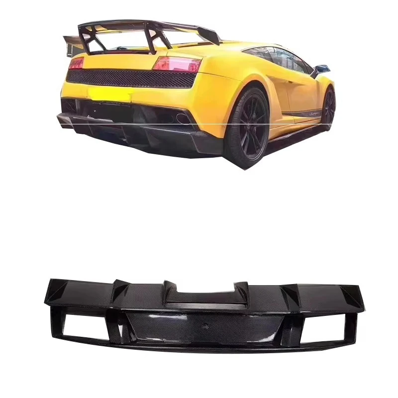 Фото Задний диффузор из настоящего карбона в стиле DMC для Lamborghini LP550 LP560 LP570 Gallardo, накладка на задний бампер, идеальная совместимость №1