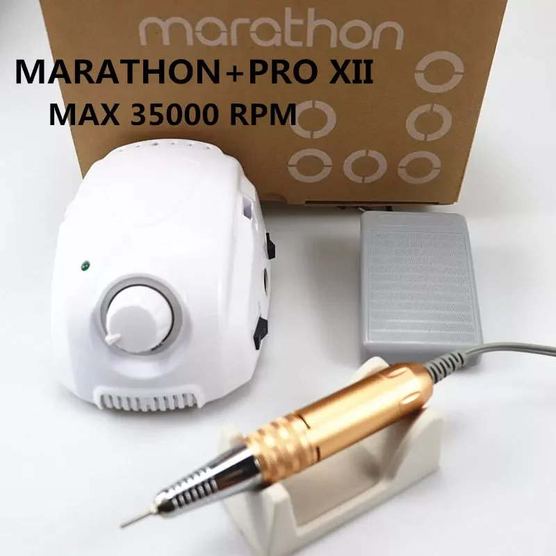 

Новинка 2022, марафон-Чемпион 3 PRO XII, Ручка 35K/40K, электрическая дрель для ногтей, мощный 210 микро-мотор, шлифовальный станок для ногтевого дизайн...