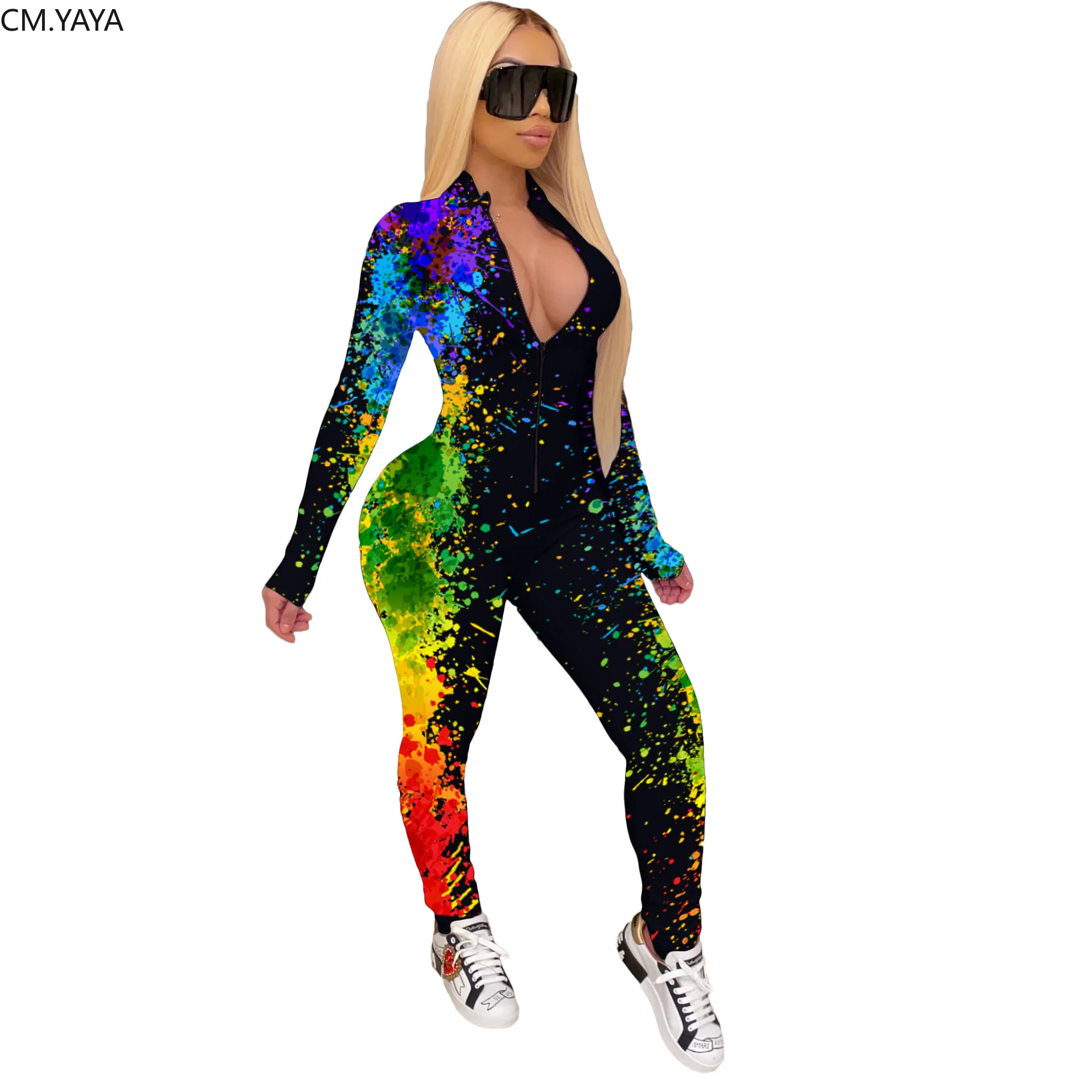 

См. YAYA/мешковатые шорты с космическим принтом; Застежка-молния комбинезон женский спортивный длинный рукав фитнес сексуальный Облегающий к...