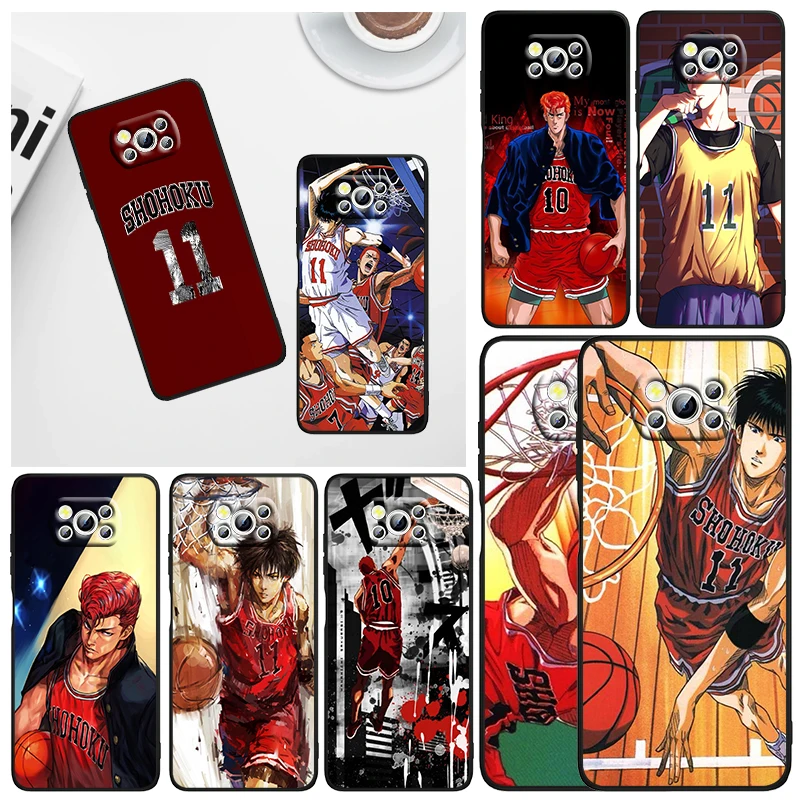 

Anime Comics Slam dunk Phone Case For Xiaomi Mi Poco X5 X4 X3 NFC F4 F3 GT M5 S M4 M3 M2 C50 Pro C3 5G Black Cover