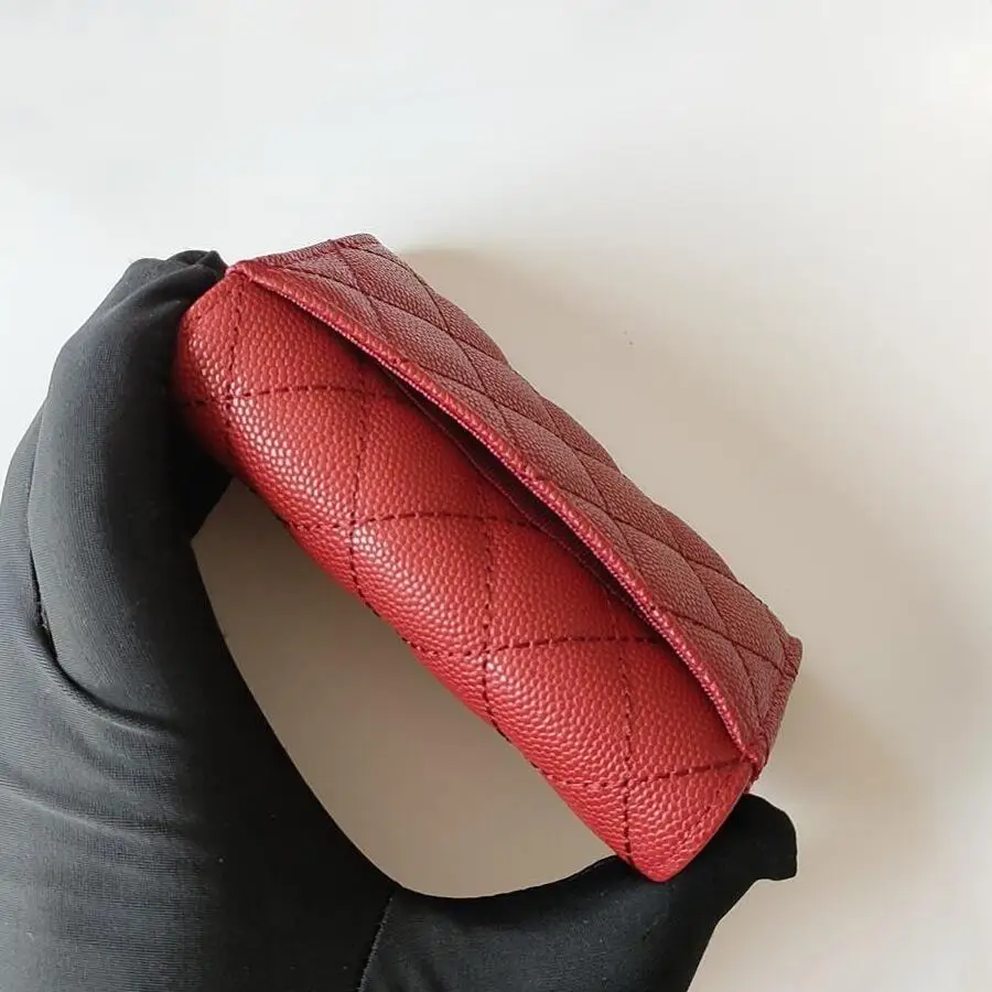 Caviar Genuine Leather Luxury Women's Wallet Card Holder Small Wallet Coin Purse Clutch Bag Girl Wallet Card holder