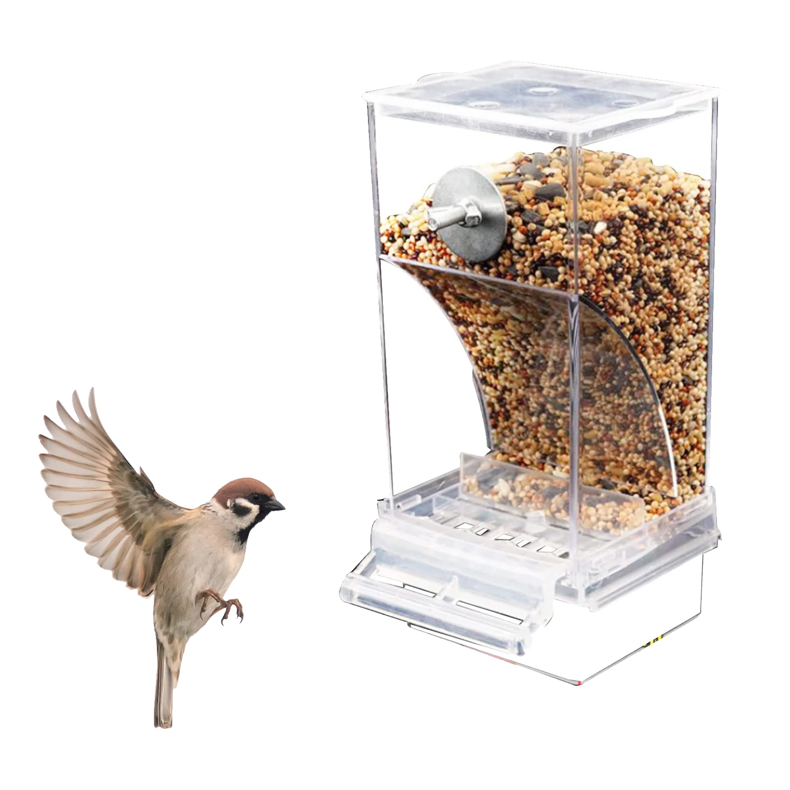 

No Mess Bird Feeders Automatic Parrot Feeder Drinker Acrylic Seed Food Container Cage Accessories For Small And Medium Parakeets