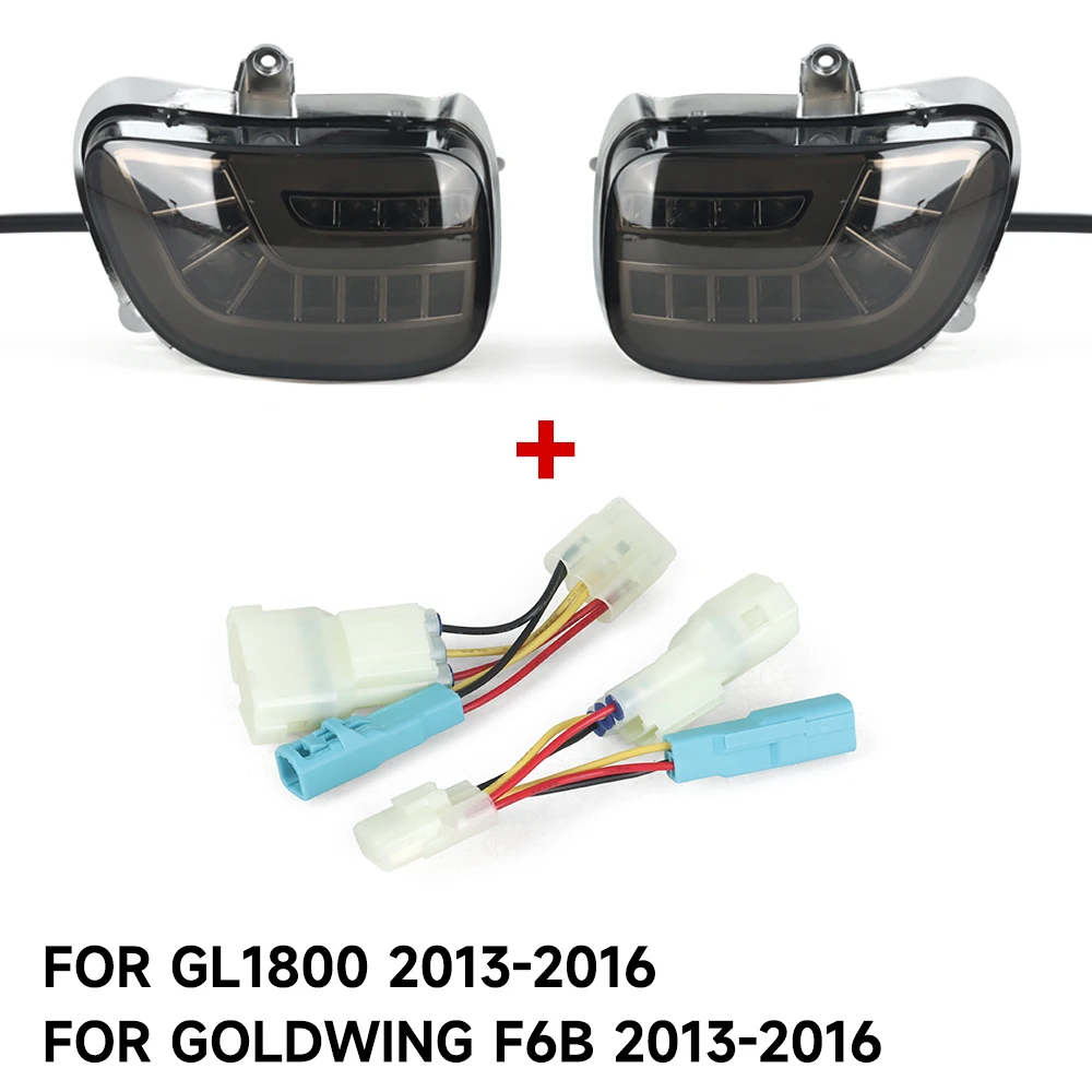 

Мотоциклетные дымовые передние светодиодные указатели поворота DRL, сигнальная лампа зеркала заднего вида для Honda Goldwing Gold Wing GL1800 GL 1800 01-17