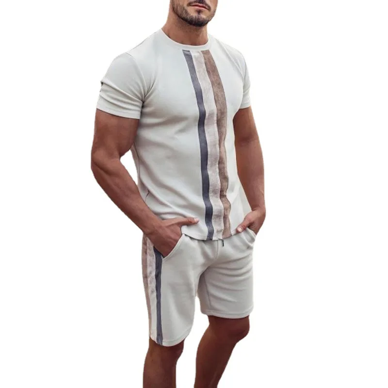 Summer New Fashion Men's Tracksuit Set Casual Outdoors Sportswear Short Sleeve Suit  Breathable T-shirt Outfits For Men