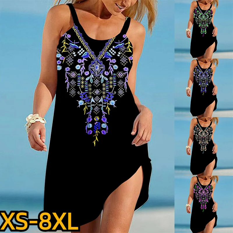 

Сексуальное женское платье, новый дизайн, облегающее платье с принтом, модное Платье До Колена, летнее женское платье без рукавов, платье с круглым вырезом