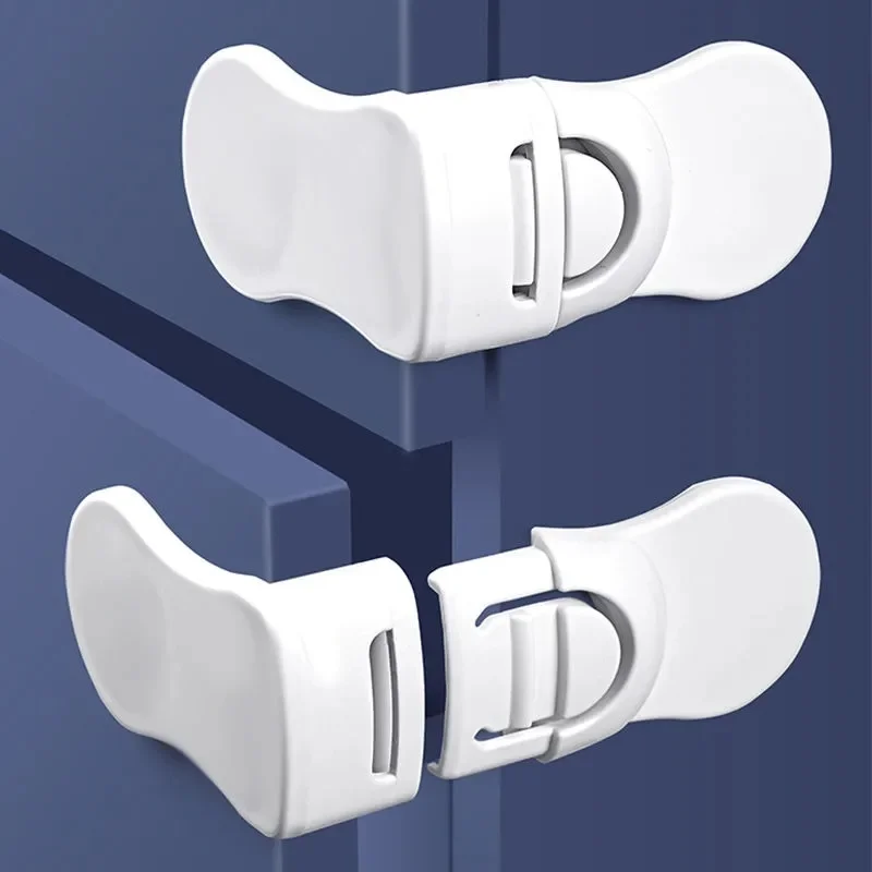 

2-1pcs Baby Safety Drawer Lock Anti-Pinching Hand Cabinet Drawer Locks Plastic White Safety Buckle for Children Kids Protection