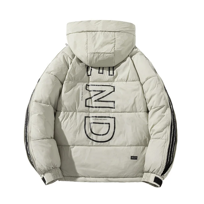 Didiboer Autumn and Winter Men's Hooded Jackets Mens Loose Pockets Parkas Casual Warm Parkas Jacket Cotton Coats Men Clothing