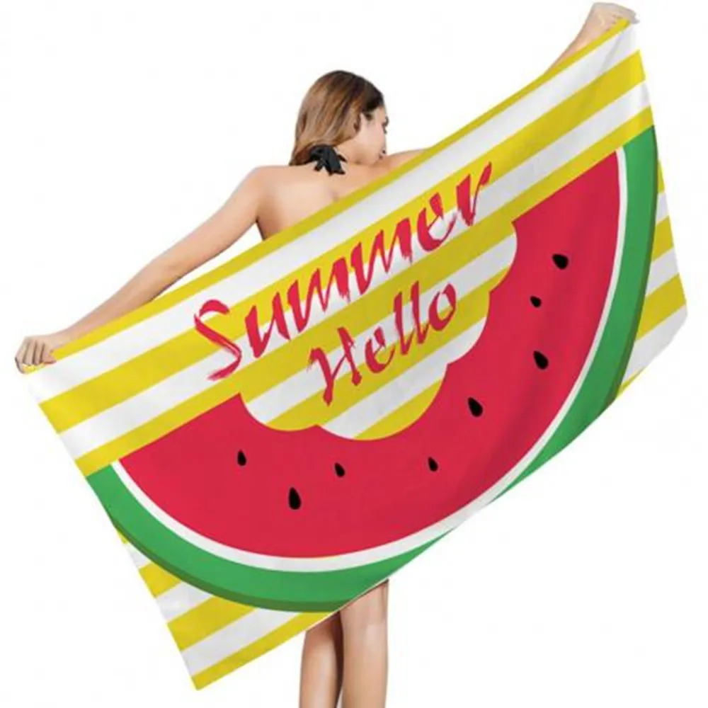 

Пляжное полотенце для арбуза, Быстросохнущий водопоглощающий рисунок, без песка, портативная мочалка, коврик для йоги, для пляжа, путешествий, кемпинга, для женщин