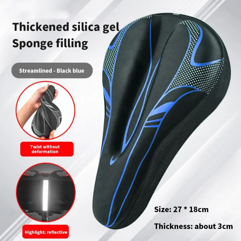 

Bicycle Saddle 3D Soft Bike Seat Cover Cycling Silicone Seat Cushion Cycling Breathable Saddle Comfortable Bicycle Bike