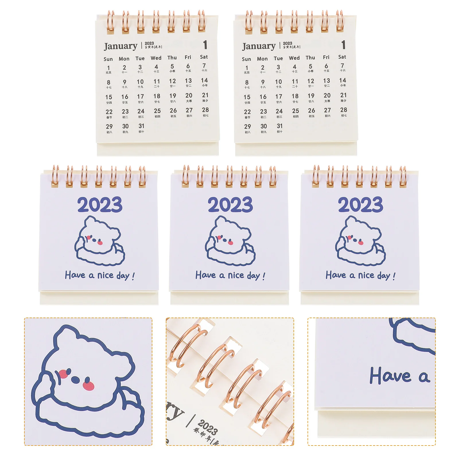 

Calendar Desk Year Monthly Mini Smalltable Rabbit Daily Office Memo Desktoptabletop Portable Easelcute Miniature Chinese 2023