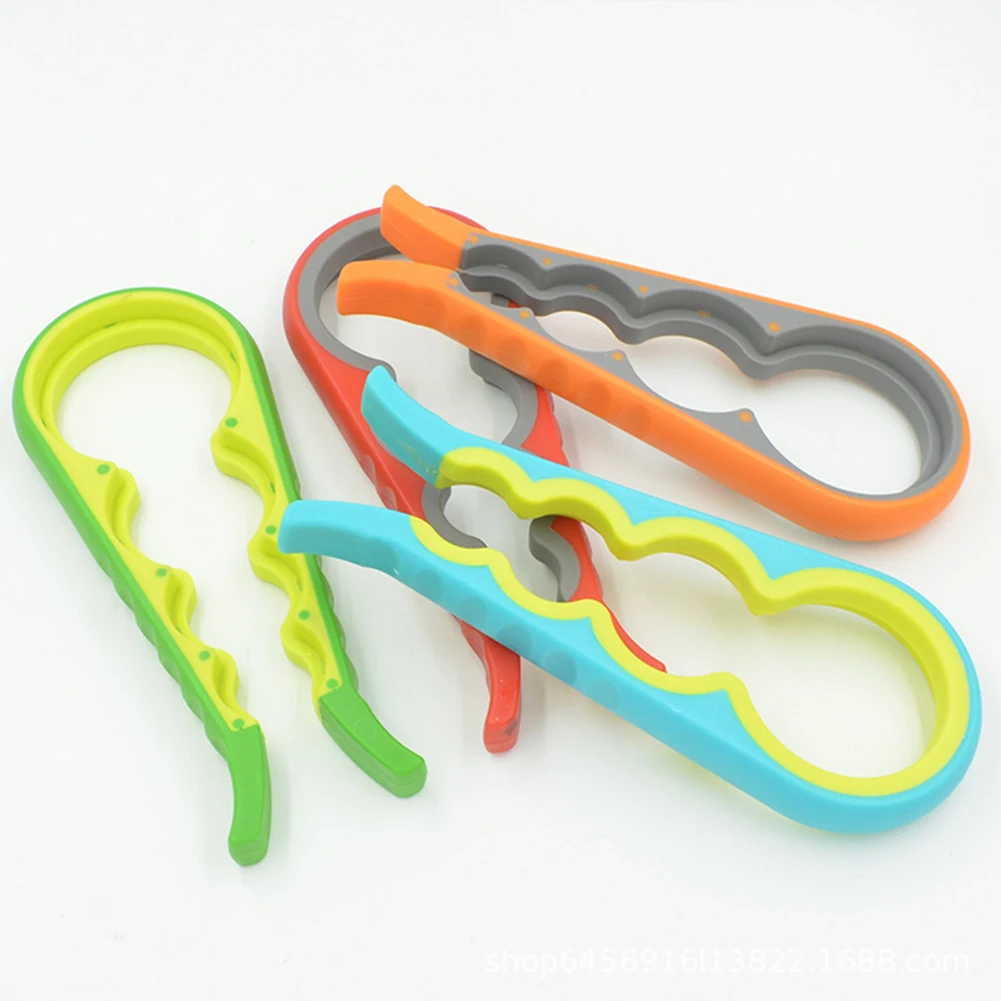 

1pc Four-in-one Bottle Cap Opener Home Kitchen Can Opener Non-slip Bottle Opener For Weak Hands Twist Off Lid Quick Opening