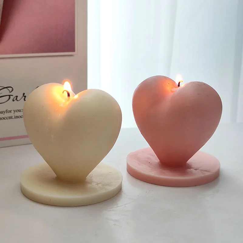 

Heart Silicone Mold Candles Gypsum Form Epoxy Resin Casting Mold for 3D Love Aroma Soap Stone Home Decor Candle Making Supplies