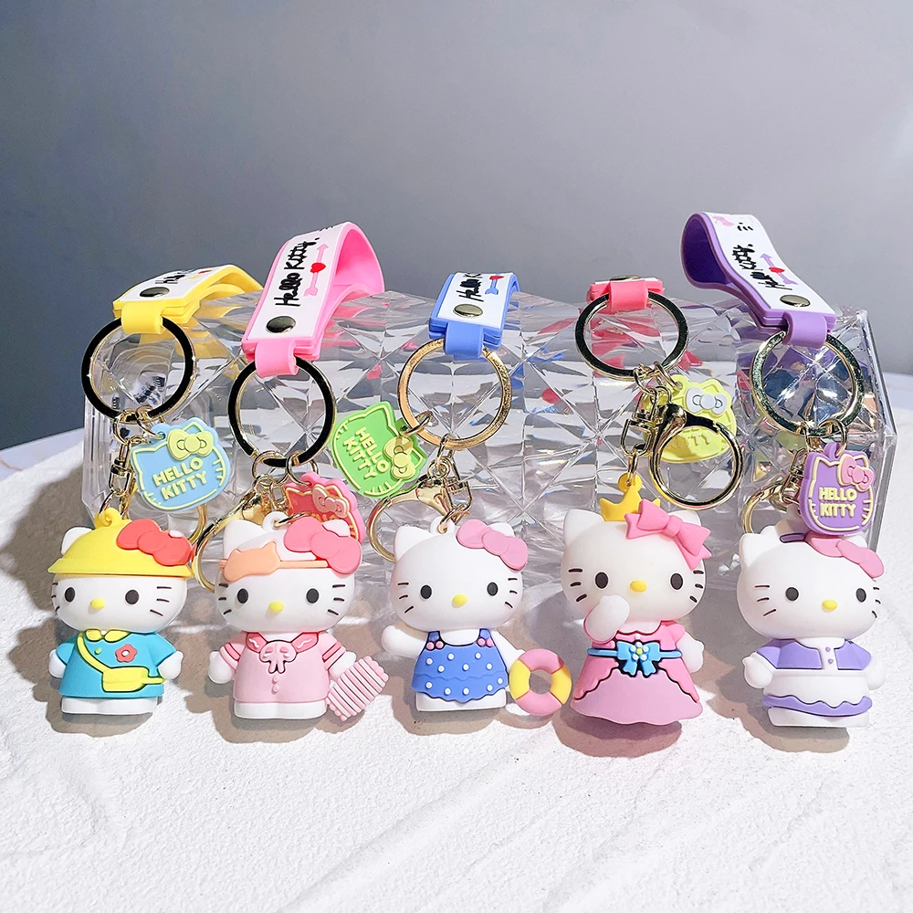 

Sanrio Hello Kitty Keychain Cute Cartoon Fashion Backpack Pendant Jewelry Toy Doll Anime Accessory Gifts
