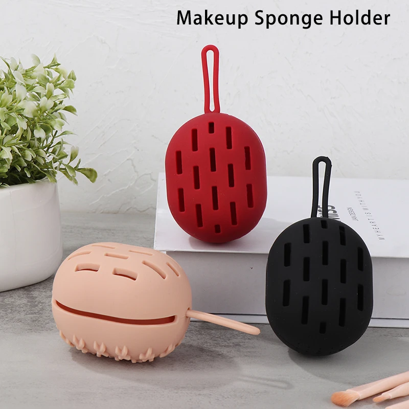 

Makeup Sponge Holder Makeup Blender Travel Case Silicone Cosmetics Sponge Holder Makeup Sponge Egg Dryer Rack for Girls Women