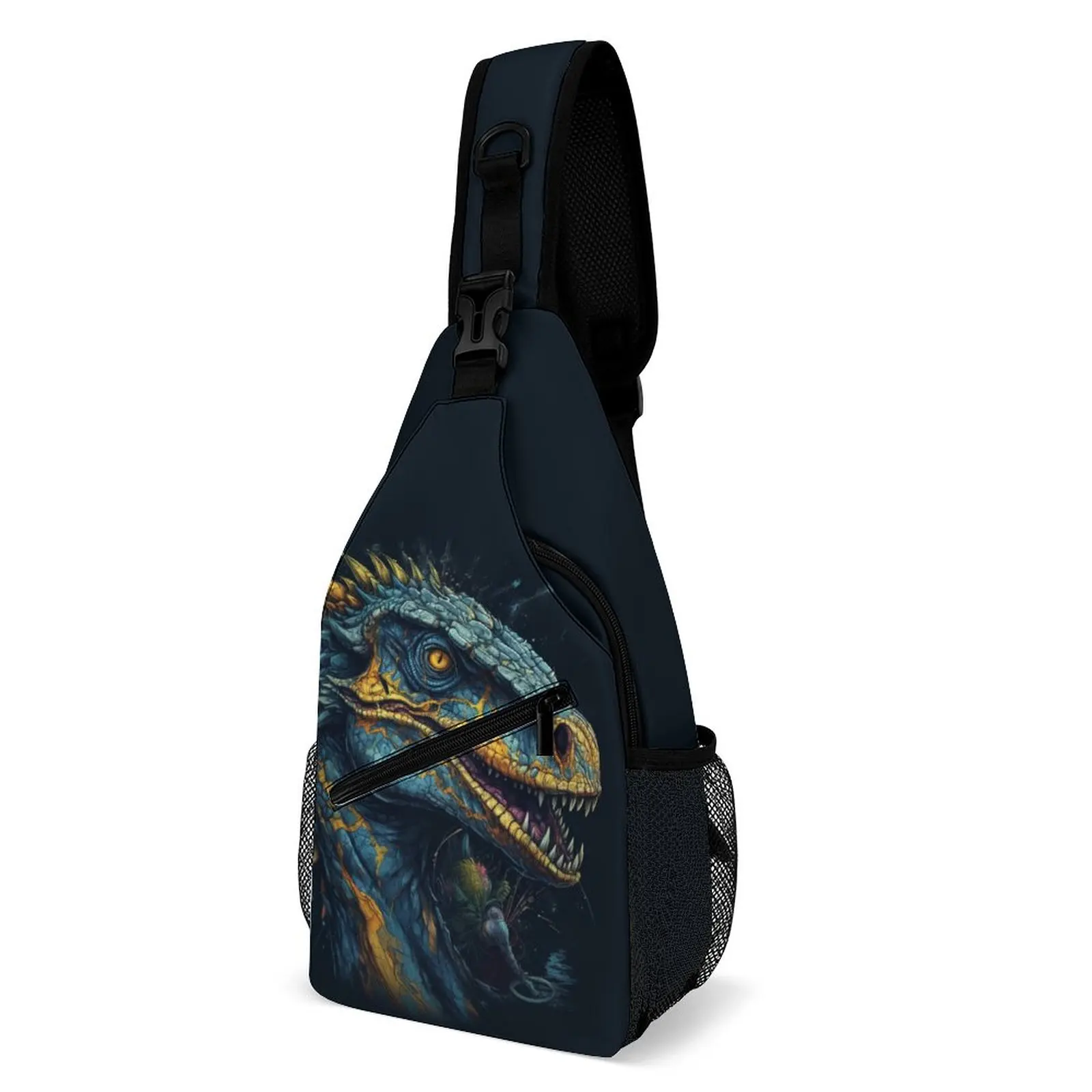 

Dinosaur Chest Bags Women Zombie Portraits Comic Style Designer Shoulder Bag Fashion Business Small Bag Cycling Daily Sling Bags