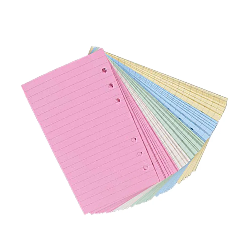 

50 Pages A6 Lined Refill Paper Colored Ruled Pages for Refillable 6 Ring Binder Notebook Journal Planner Organizer Insert Thick