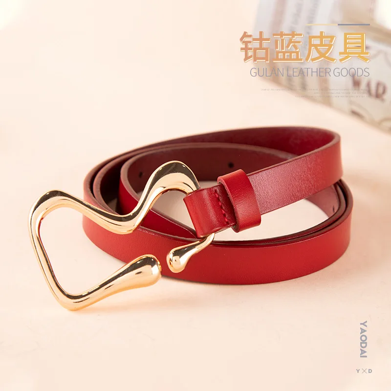 

Wholesale Ins New Horseshoe Buckle Women's Belt European and American Waist Simple and Versatile Skirt Belt Coat Waist Seal