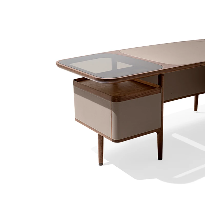 Простой современный офисный стол из массива дерева Taipan boss грецкий орех Giorget