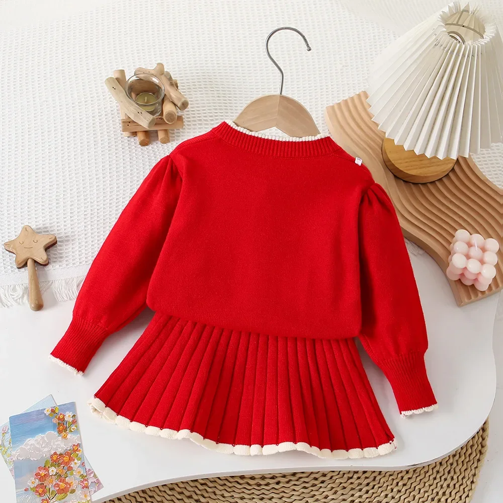 Комплекты детской одежды Love Вязаный свитер + плиссированная юбка Зимняя одежда