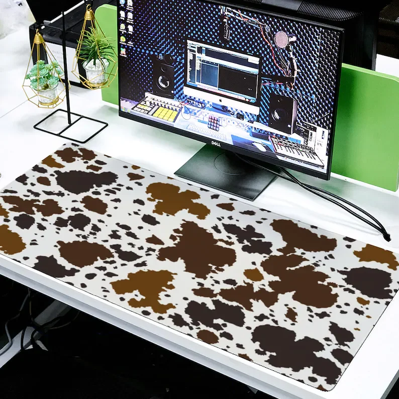 

Brown Cow Print Custom Rectangular Non-slip Mouse Pad 16" x 35"