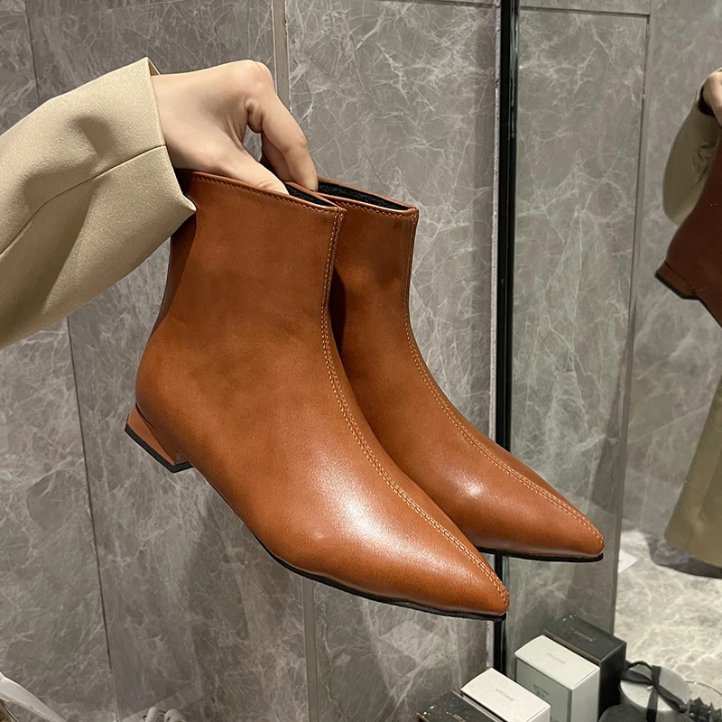 

Женские ботильоны с острым носком, ботинки челси на платформе и низком квадратном каблуке, мотоциклетные ботинки, зима 2023