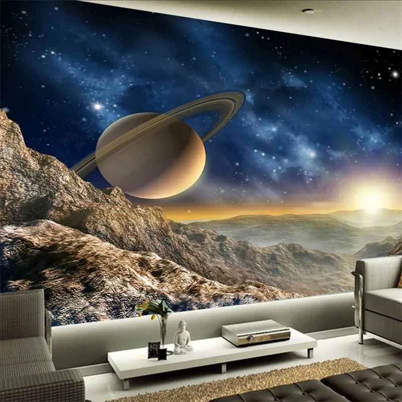 Custom Photo Wallpaper for Living Room Space Universe Photography TV Sofa Background Wall Paper Home Decor Mural Papel De Parede