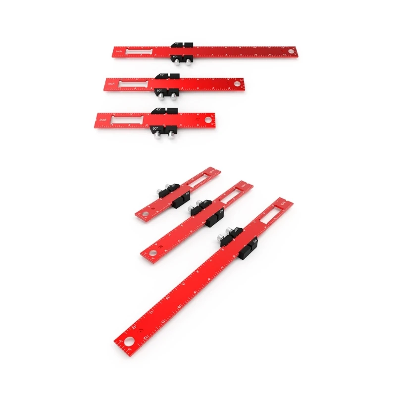 

Metal Slide Rule Woodworking Ruler Pocket Ruler Inch & Metric T Type R9UF